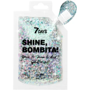 Silver Face Hair & Body Glitter Gel with Stars & Moons – Dope by B.Colour